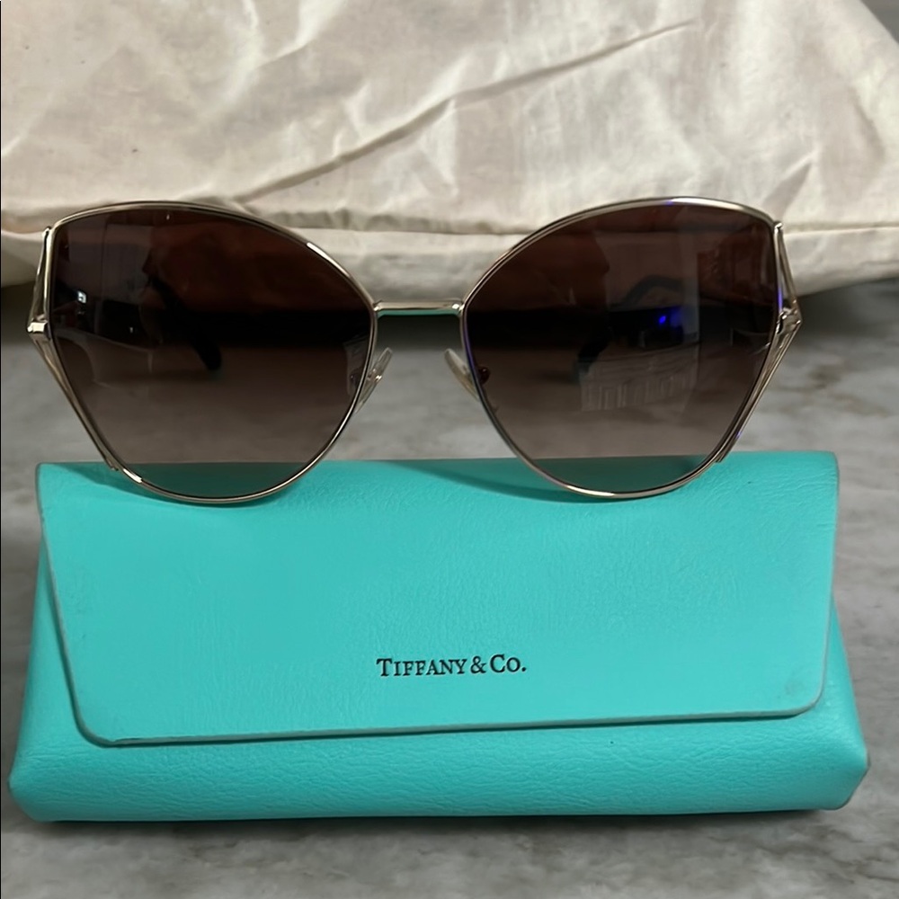 Tiffany & Co. Gold and Brown Women's Sunglasses